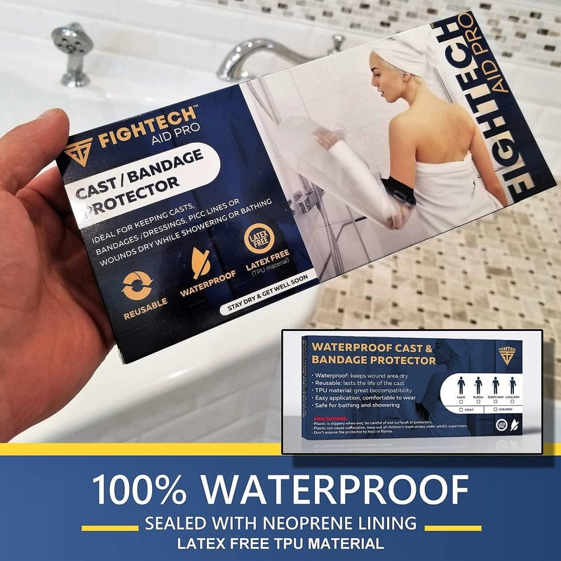 FIGHTECH PICC Line Shower Cover | Available in 3 Sizes | Reusable IV & PICC Line Sleeve | Waterproof Cast Cover for Elbow | picc Line Covers for Upper Arm (2 Pack, Weight: 120-150 pounds) - Image 4